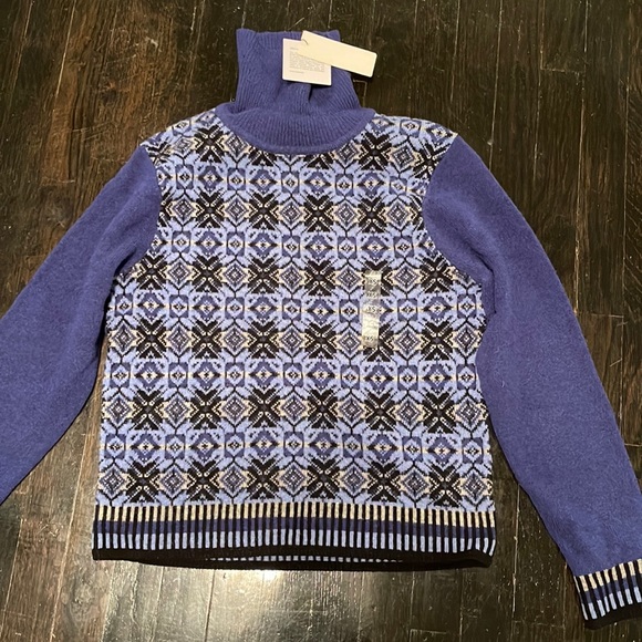 NWT New w/ Tag Men's UniqloxJW Anderson Blue Abstract Print Turtleneck Sweater - Picture 2 of 13